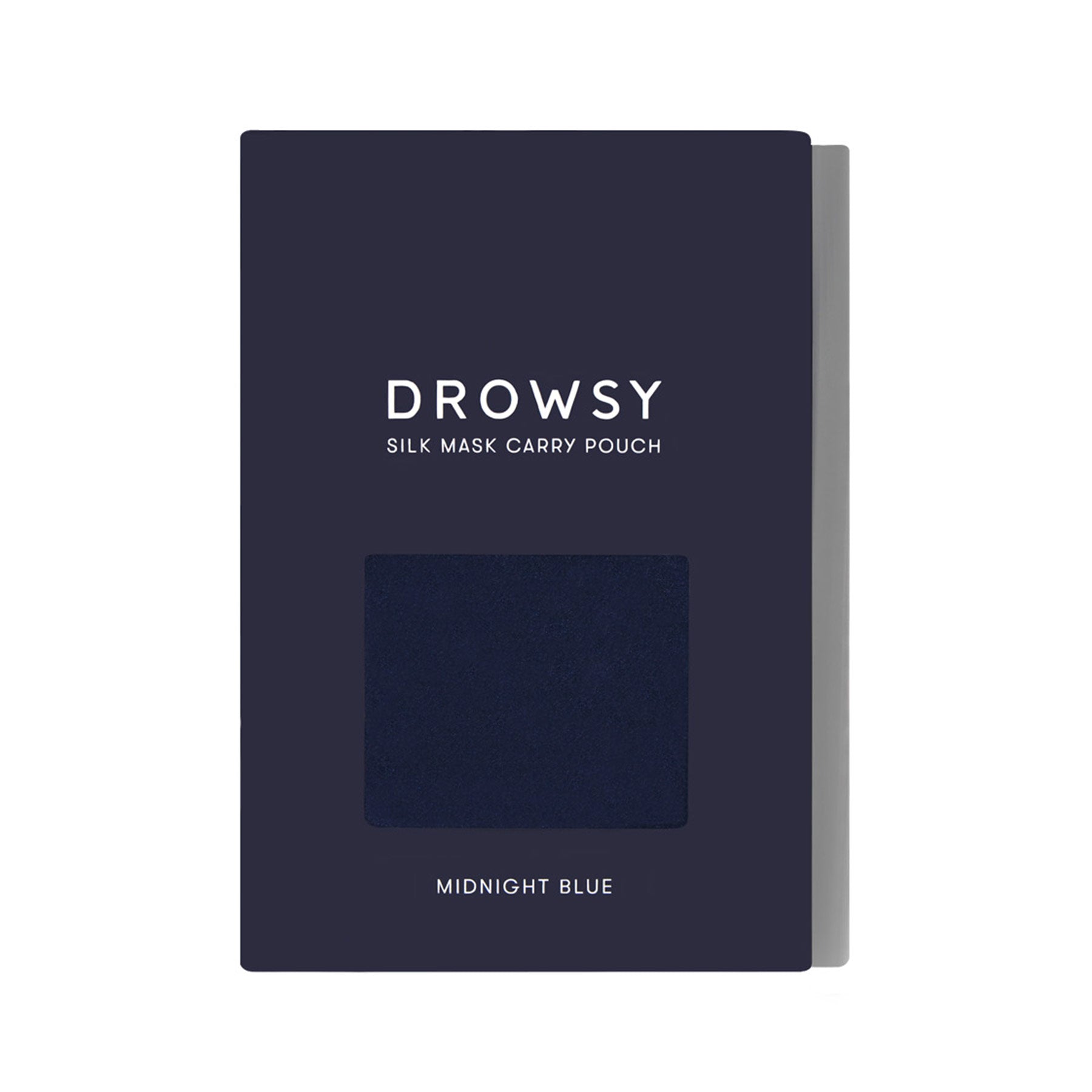 Drowsy Sleep Co. Blue silk carry pouch in box
