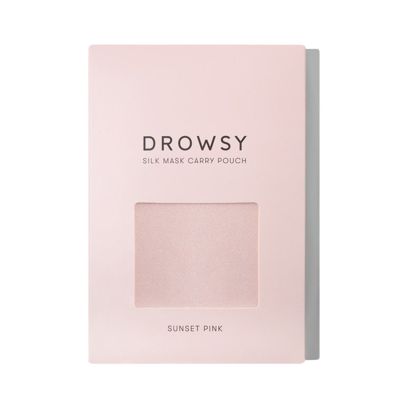 Drowsy Sleep Co Sunset Pink Silk Carry Pouch box on white background