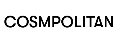 The word COSMOPOLITAN in bold, black, uppercase letters on a white background.