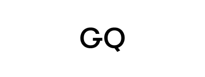 Black GQ logo in a modern, bold font on a plain white background.