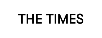 The image shows the logo of The Times in bold, black, uppercase letters on a white background.