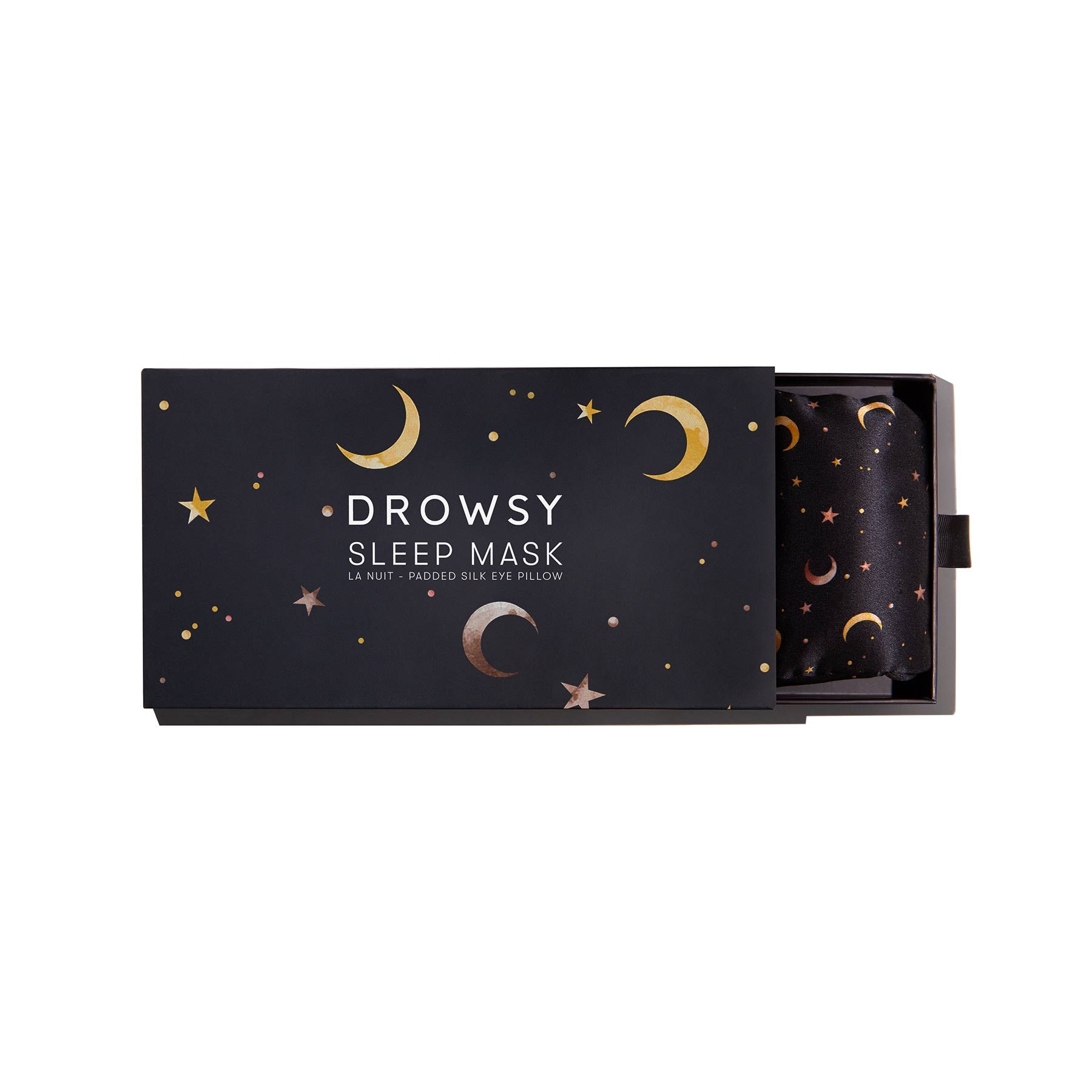 Drowsy Sleep Co. La Nuit Sleep Mask in box on a white background