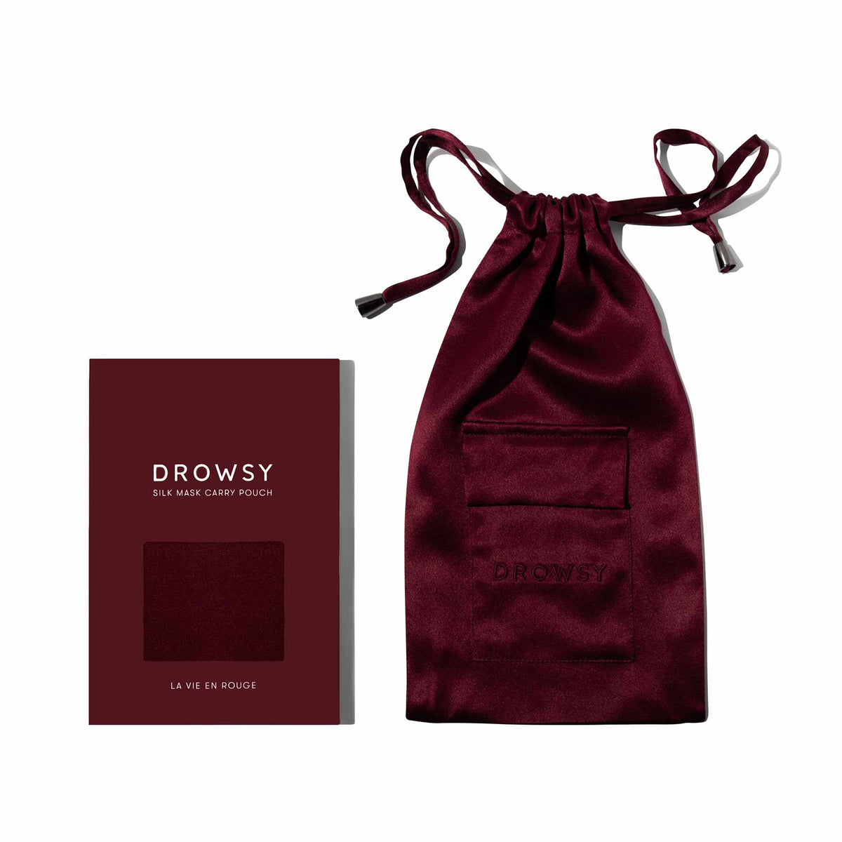 La Vie En Rouge Silk Pouch for Stylish Mask Storage