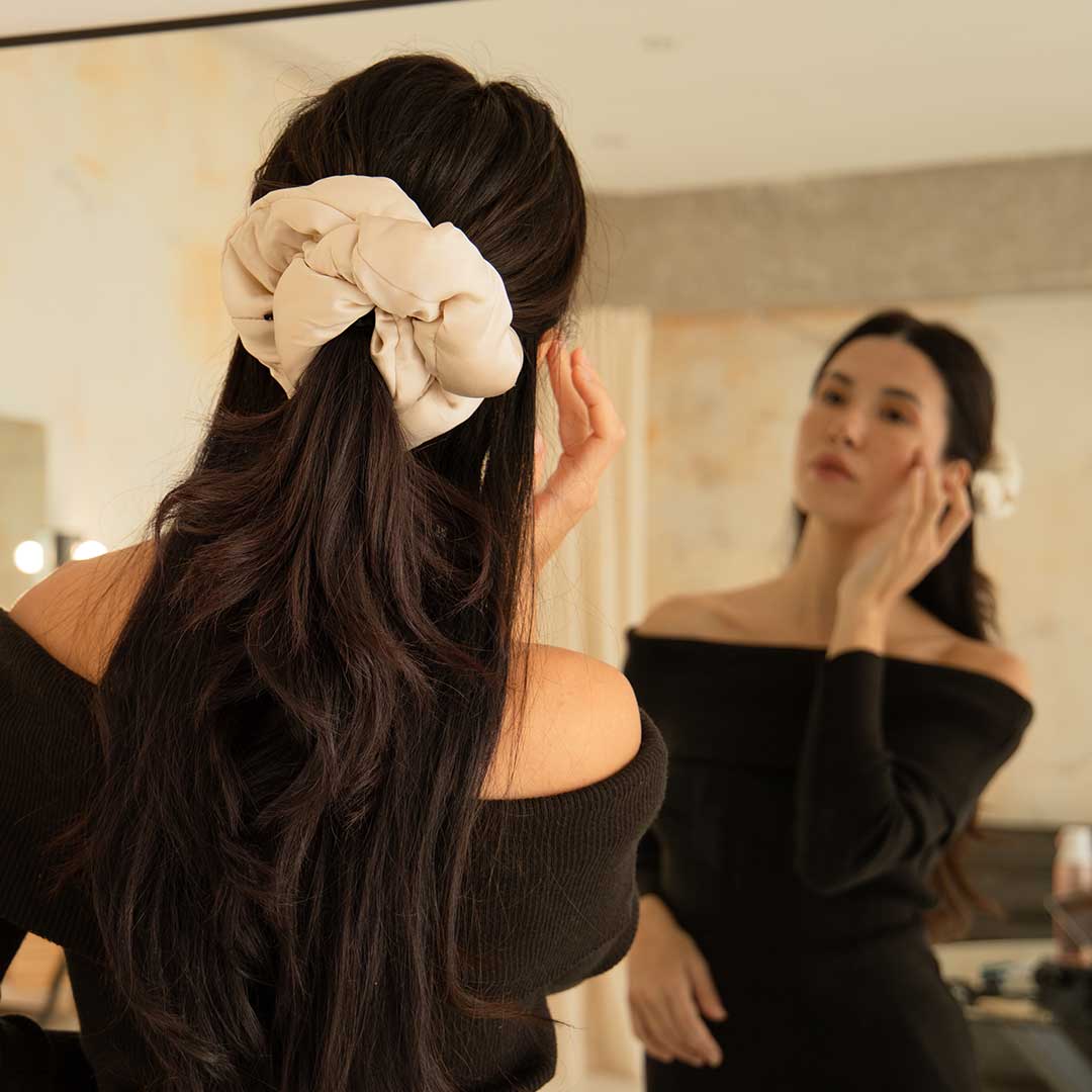 Dusty Gold XXL Scrunchie for Luxurious Hair Styling