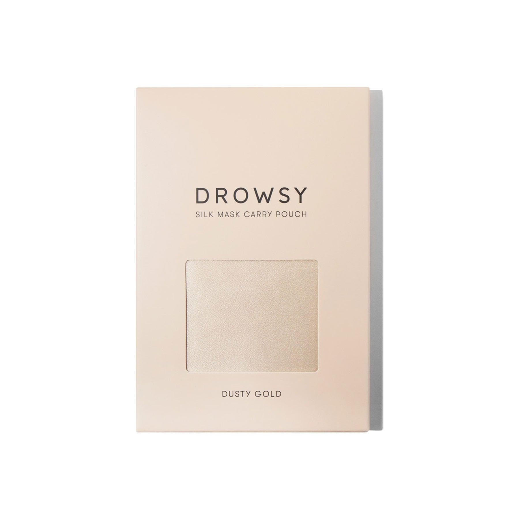 Drowsy Sleep Co. Dusty Gold Silk Carry Pouch white box on white background