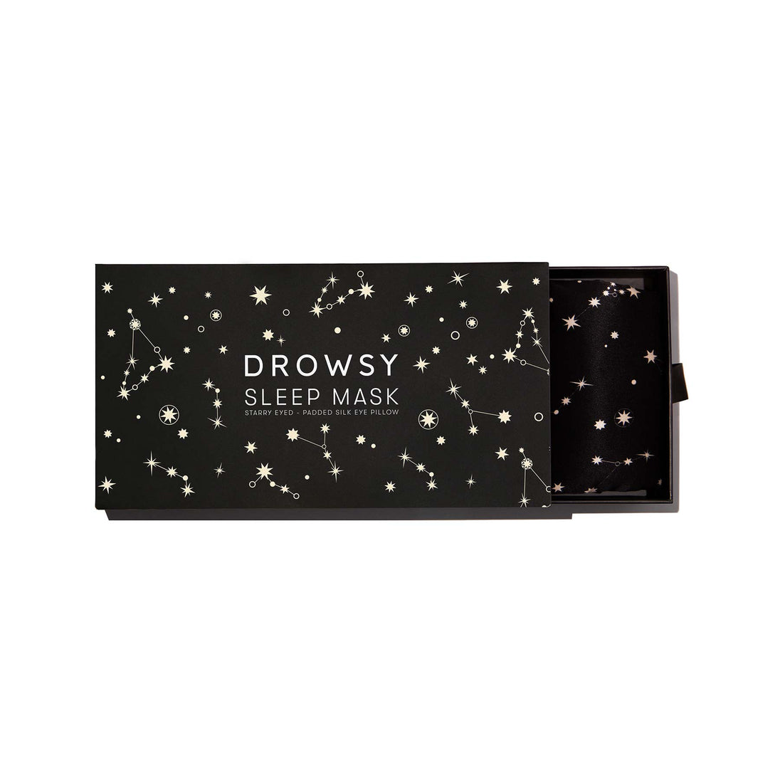 Drowsy Sleep Co. Starry Eyed sleep mask in box on a white background
