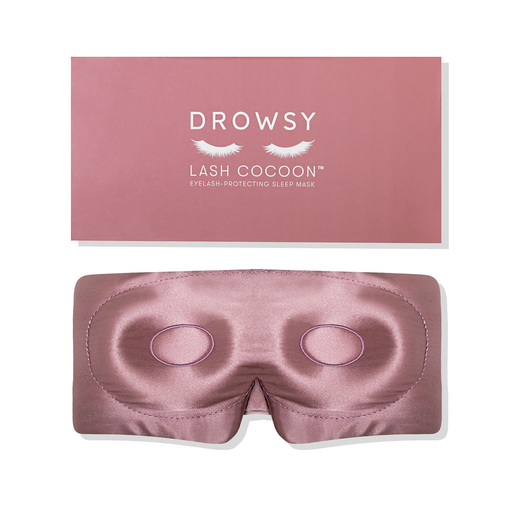 Drowsy sleep co damask rose eyelash protecting silk sleep mask